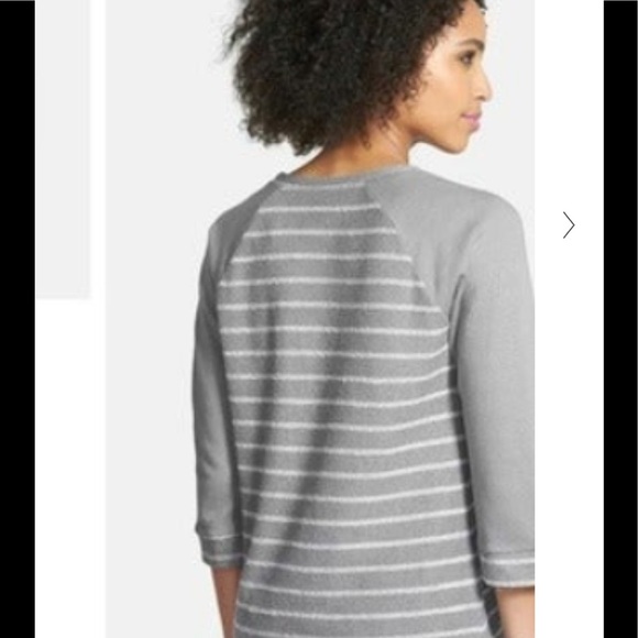 COPY - NYDJ French Terry Striped Top Grey XS - Picture 2 of 7